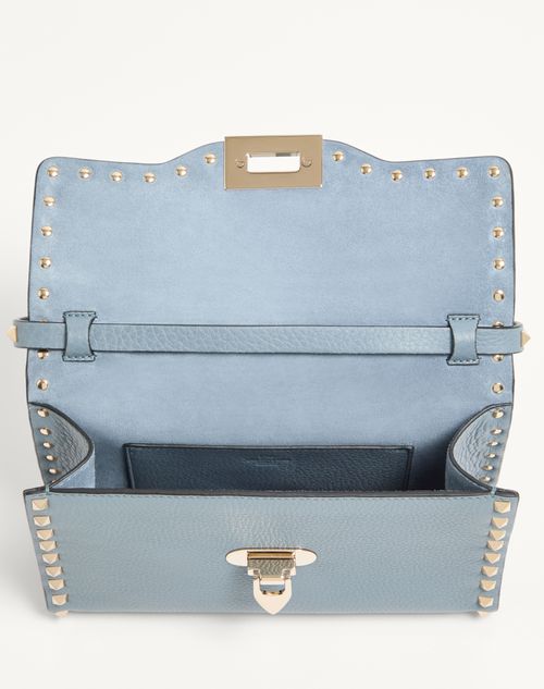 Valentino Garavani - Small Rockstud Grainy Calfskin Crossbody Bag - Stone - Woman - Shoulder Bags